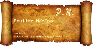 Paulisz Mína névjegykártya